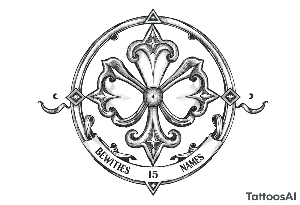 Irish symbol with daughters names tattoo idea