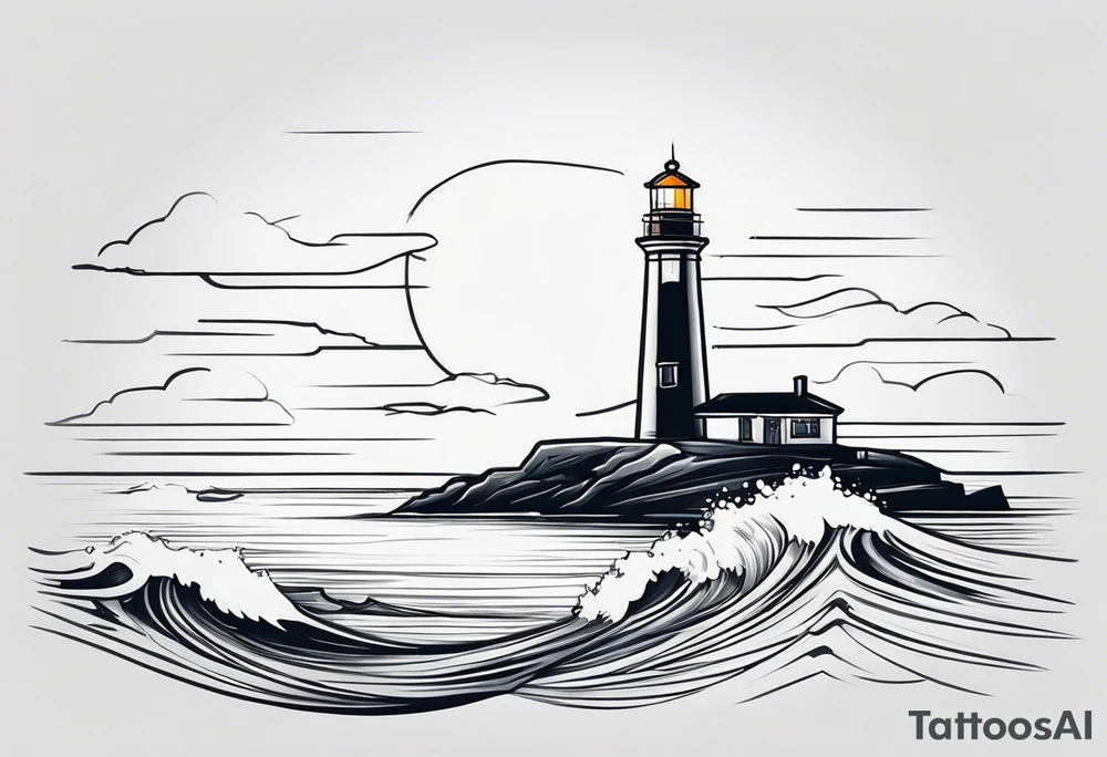 lighthouse a bit realist tattoo idea