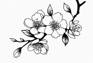 cherry blossom branch going from shoulder to wrist, wrap around bicep tattoo idea