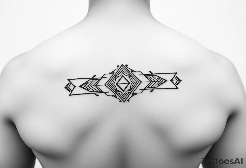 geometric armband tattoo idea