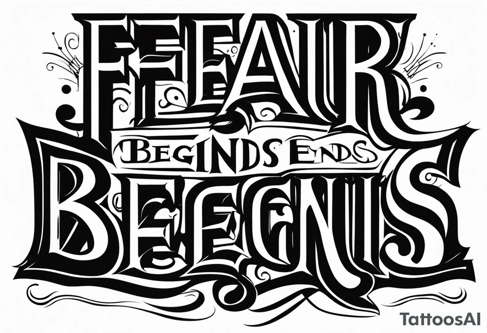 Fear ends when faith begins tattoo idea