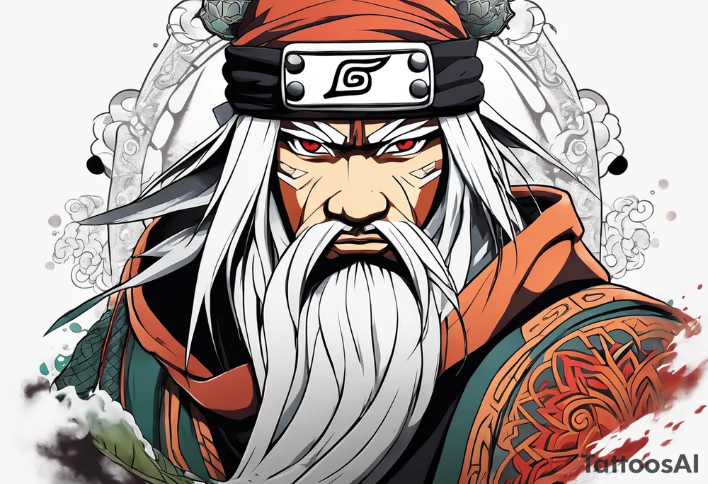 Jiraiya in Sage mode from the anime naruto tattoo idea