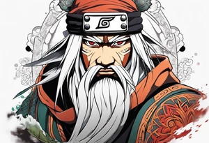 Jiraiya in Sage mode from the anime naruto tattoo idea