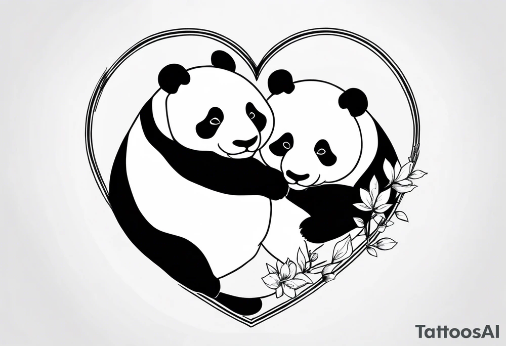 Two Pandas in Love tattoo idea