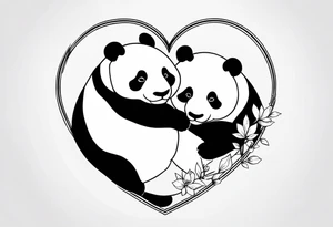 Two Pandas in Love tattoo idea