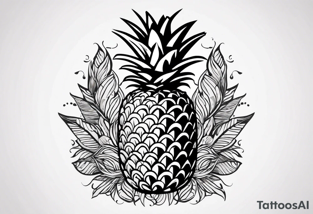 KYDF in bold on a Pineapple tattoo idea