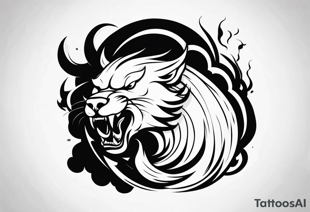 shadow beast with mouth open and smoke coming out tattoo idea shadow beast with mouth open and smoke coming out tattoo idea