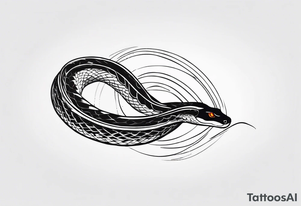 snake fast slithering from above simple tattoo idea