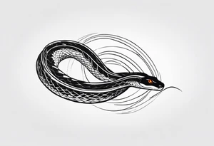 snake fast slithering from above simple tattoo idea