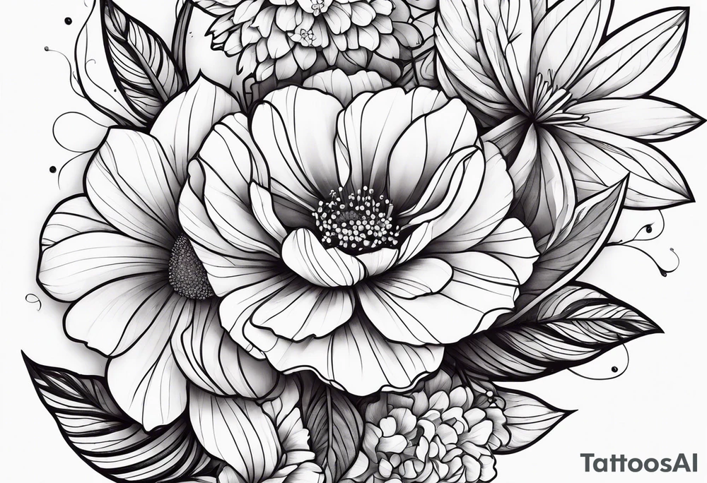 Flowers in the arm tattoo idea