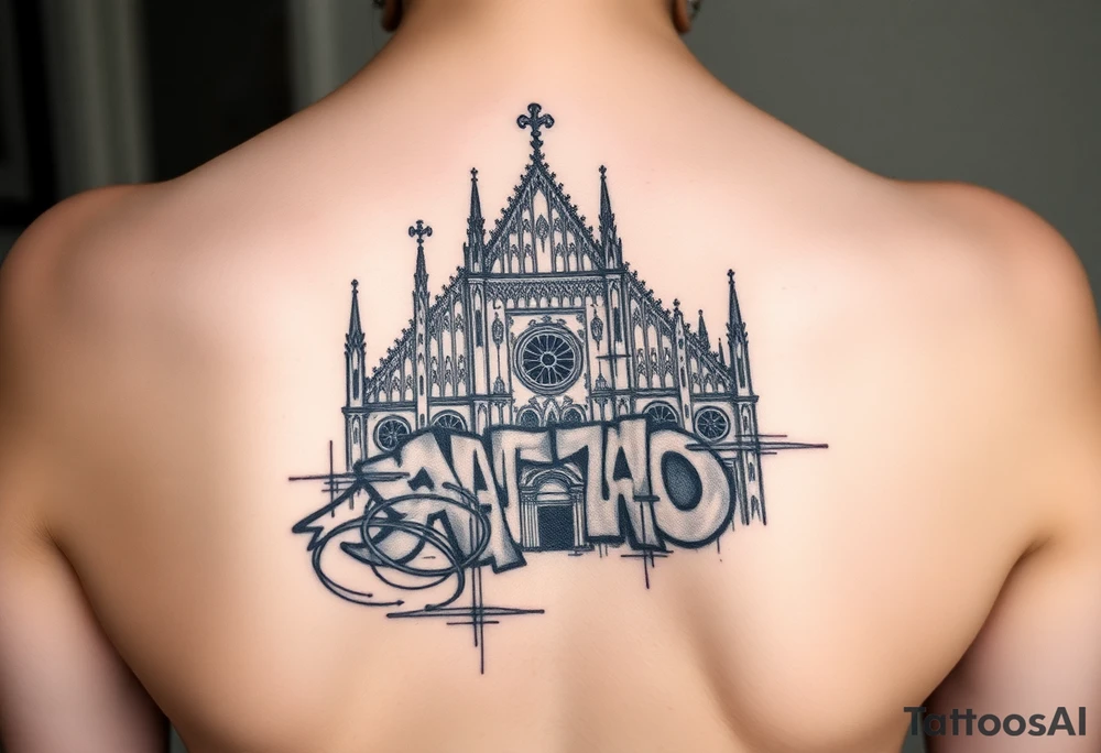 Milan Cathedral damaged and covered in graffiti tattoo idea