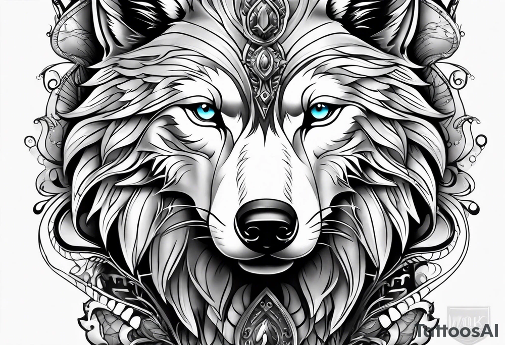 wolf arm sleeve tattoo idea