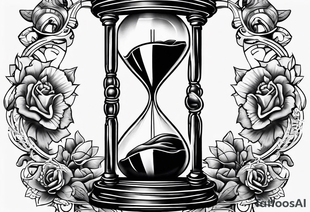 money inside hourglass and masculine tattoo idea