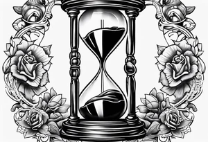 money inside hourglass and masculine tattoo idea