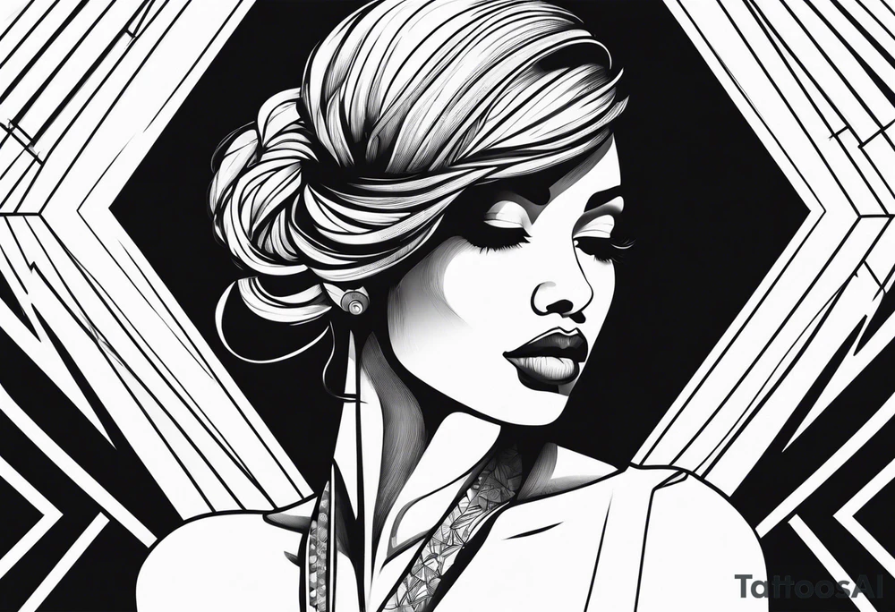 Girl silhouette tattoo idea