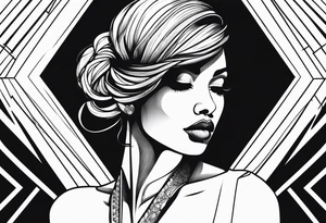 Girl silhouette tattoo idea