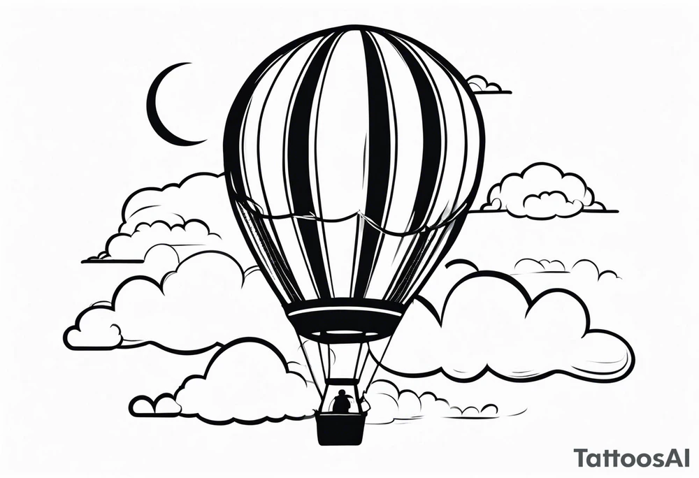 Hot air balloon in clouds. tattoo idea