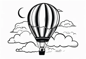Hot air balloon in clouds. tattoo idea