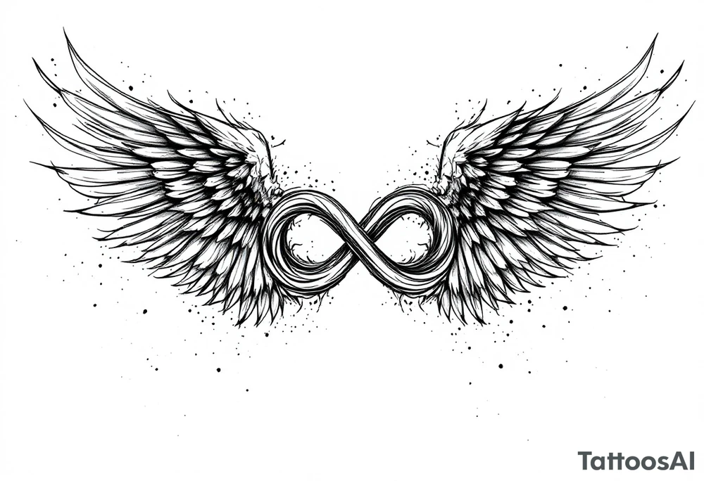 Infinity Loop made of wings tattoo idea
