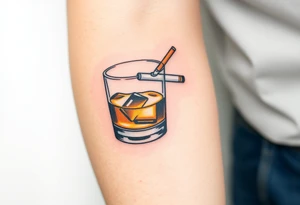 Shot of whiskey and a cigarette tattoo idea