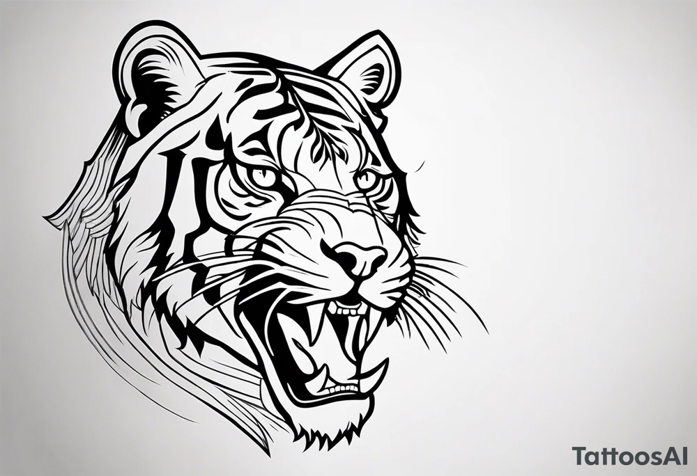 Tigre deformado de mierda tattoo idea
