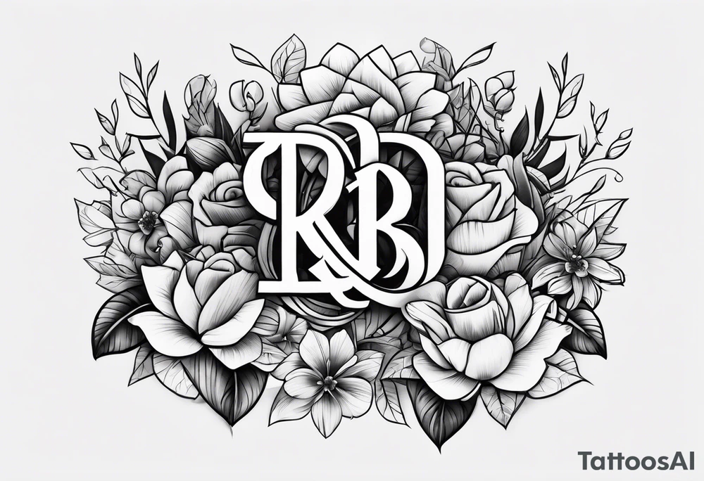 Rolls of money, flowers, & the letters MBB tattoo idea