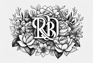 Rolls of money, flowers, & the letters MBB tattoo idea