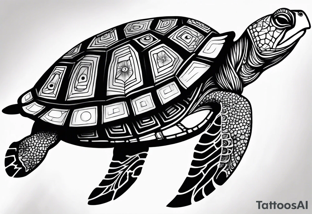 psychedelic turtle tattoo idea