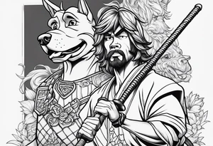 scooby doo and shaggy samurai tattoo idea