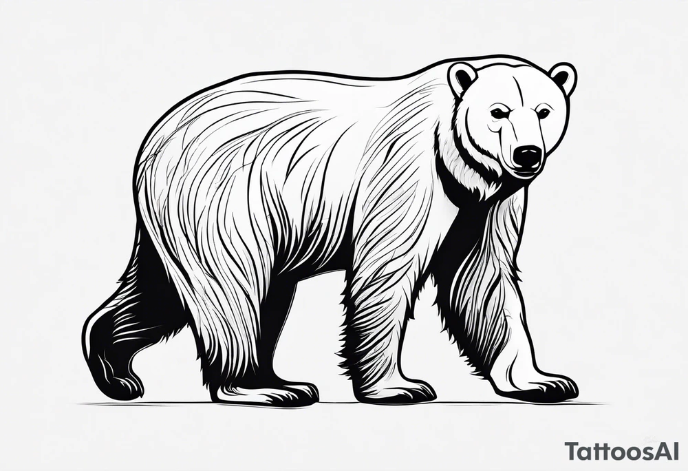 Polar bear in a minimalist but masculine 
 way tattoo idea