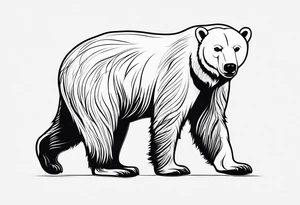 Polar bear in a minimalist but masculine 
 way tattoo idea