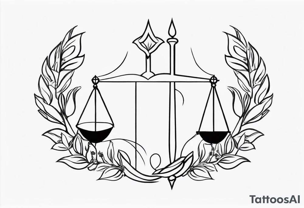A small fine line combining the Virgo and libra symbols tattoo idea