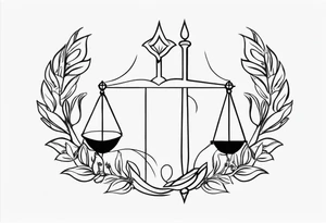A small fine line combining the Virgo and libra symbols tattoo idea