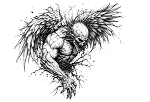 Corrupted angel tattoo tattoo idea