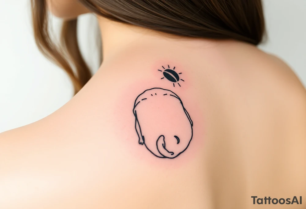 Small pug from behind tattoo idea