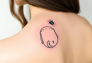 Small pug from behind tattoo idea
