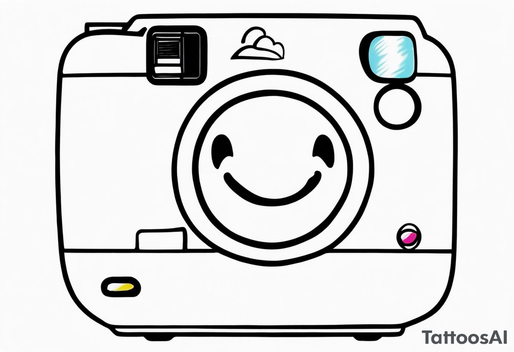 polaroid-picture silhouette with smiley tattoo idea