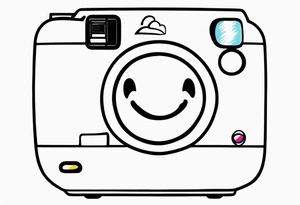 polaroid-picture silhouette with smiley tattoo idea