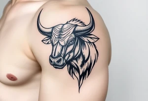 Powerfull majestic bull tattoo idea