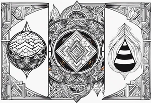 three elements: fire, air, earth tattoo idea