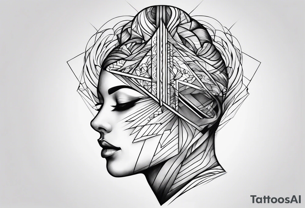 Mind with lines tattoo idea