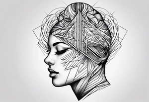Mind with lines tattoo idea