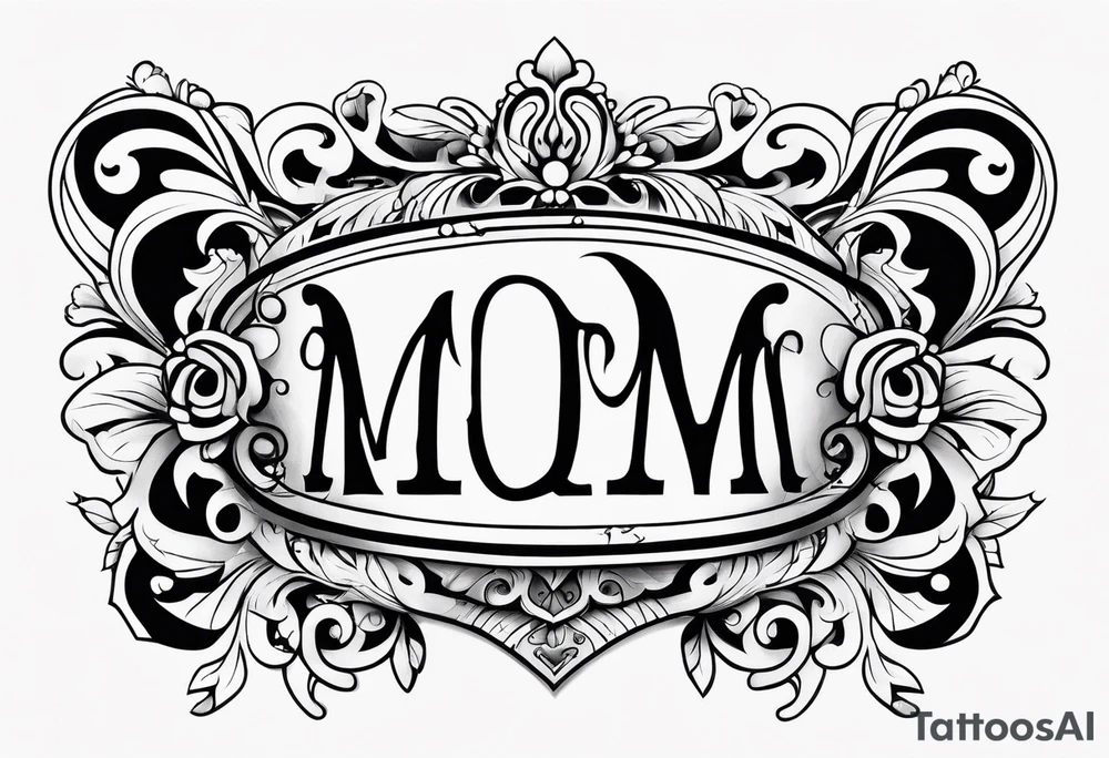mom gothic letters tattoo idea