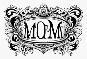 mom gothic letters tattoo idea