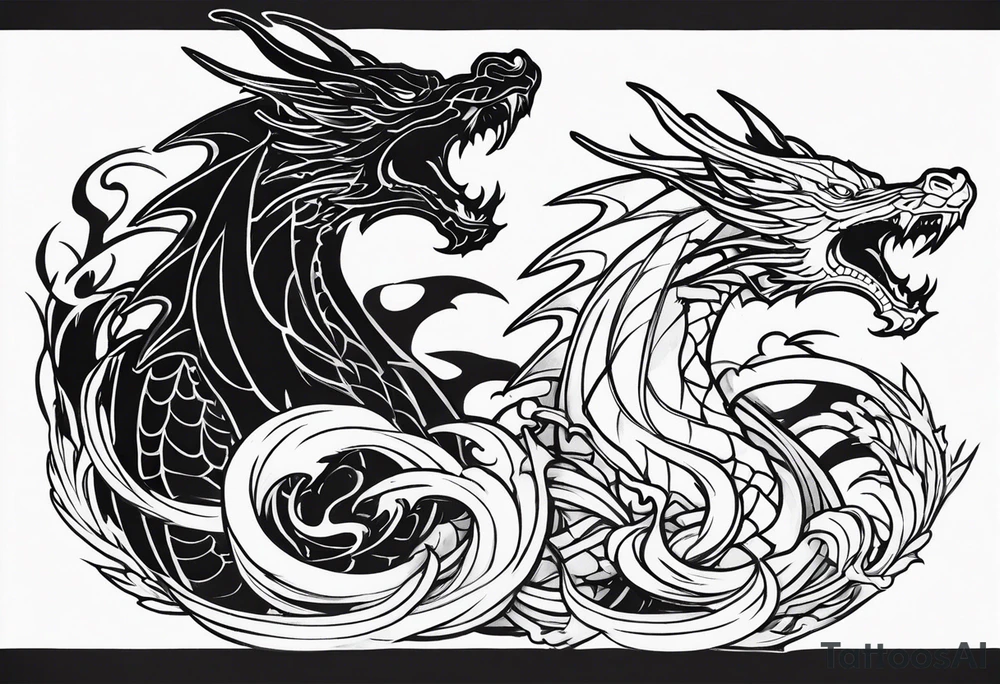 roaring dragons tattoo idea