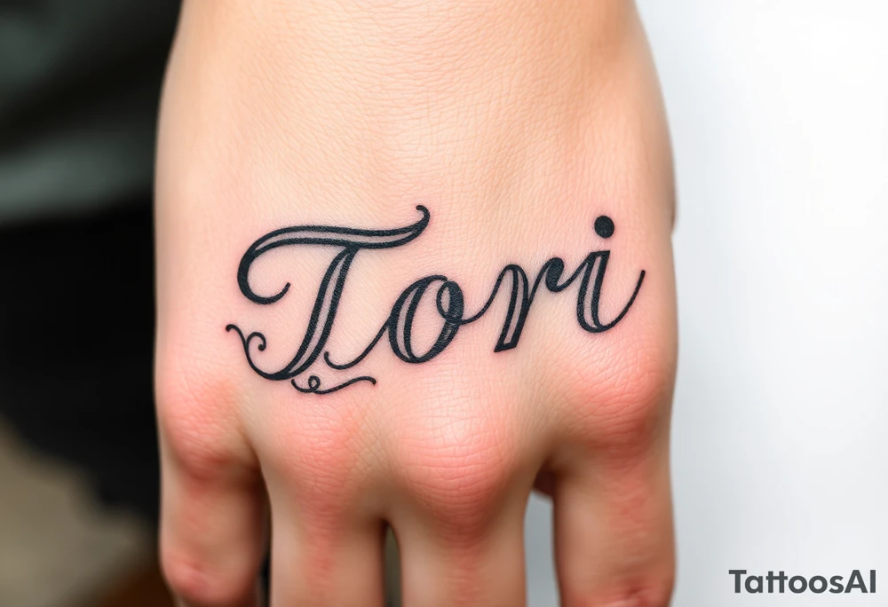 Name Tori with art tattoo idea