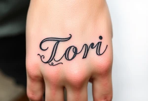 Name Tori with art tattoo idea