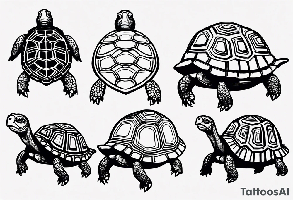 Slow cute simple tortoise tattoo idea