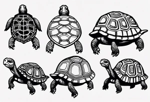 Slow cute simple tortoise tattoo idea