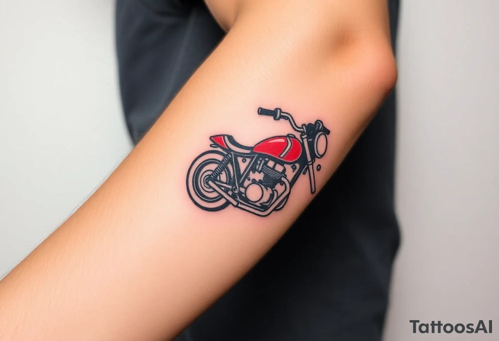 motorcicle tyre fire red tattoo idea